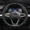 Aplicable a Cubierta de Volante para Volkswagen Golf 10-23 6/7/8pro Piel Sintética Rline Fibra de Carbono
