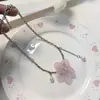 Collar Colgante con Borla de Flor Rosa para Mujer Primavera Temprana Versátil Cadena para Clavícula Dulce Lujo Ligero Cadena de Cuello de Moda Elegante Nicho