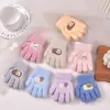 Guantes Personalizados para Niños Dibujos Animados Cálidos y Resistentes al Frío Invierno Terciopelo de Partículas Tejidos de Cinco Dedos Guantes para Bebé para Niños y Niñas