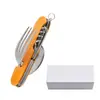 Set Multifuncional Desmontable de Seis Piezas: Cuchillo, Tenedor y Cuchara, Set Plegable de Cuchillo y Tenedor, Cuchillo Multifuncional, Cuchillo de Regalo