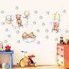 Urso marrom pequeno lua estrela gás caddy sala de parede adesivo sala de estar decoração do quarto pintura pegajosa kl-d042