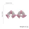 Pendientes de plata con diamantes y circonitas, forma de lazo, pendientes simples de moda europea y americana exquisitos, pendientes de lujo ligero de alta gama al por mayor