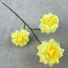 Flor de Rosa de Burbuja Plegable de Pétalos Simulados de 3 Cabezas Decoración de Boda para el Hogar Flor Artificial Arreglo de Hotel Diseño Floral Flor de Simulación