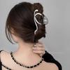 Pinza de metal grande de alta calidad con forma de tiburón, estilo coreano, horquilla de perla para el cabello, accesorios para el cabello de estilo inmortal.