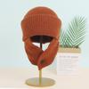 Chapéu de Lã Tricotado Integrado Protetor de Orelhas para Mulheres, Estilo Novo, Design Largo, Elegante e Versátil, Faz o Rosto Parecer Menor, Quente