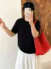 Top de malha requintado com strass para mulheres plus size, coleção de outono 2026, camiseta casual de manga curta com gola redonda para mulheres plus size