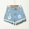Shorts jeans largos de cintura alta plus size estilo coreano para mulheres, verão tamanho grande rasgado modelador desfiado perna larga corte A hot pants para mulheres