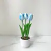 Estilo Escandinavo Tulipa Simulada em Vaso Flores de Casamento Vaso de Flor PU Enfeites Decoração de Mesa para Casa Flor Artificial Bonsai