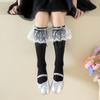 Calcetines para Niñas Primavera y Verano Tubo Medio Encaje Lazo Lolita Malla Estilo Ballet Calcetines de Princesa para Bebé Niña