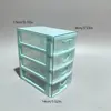 Caja de almacenamiento de joyería transparente tipo cajón, caja organizadora de escritorio, caja de almacenamiento de cosméticos con tapa, caja de almacenamiento a prueba de polvo