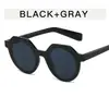 Gafas de sol Retro con Bloques de Color Moda Europea y Americana Montura Redonda Gafas Personalizadas para Fotografía Callejera Tendencia Gafas de Sol Estilo Coreano para Vacaciones en la Costa