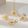 Colar de Acrílico Taina Europeu e Americano Luxo Leve Nicho Versátil Conjunto de Joias de Acrílico Flor Cruzada Popular Feminino