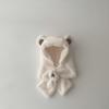 Chapéu de bebê Outono Sul estilo coreano de inverno Chapéu integrado de pelúcia de urso conjunto de chapéu cachecol à prova de vento proteção para as orelhas para meninos e meninas