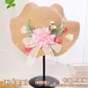 Día del Maestro Sombrero de Paja Floral Hecho a Mano Materiales DIY Sombrero Estilo Francés con Flores Secas Sombrilla Sombrero de Sol para Adultos Actividad de Calentamiento
