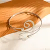 Pulsera de Brazo Exagerada de Moda con Incrustaciones de Diamantes de Nuevo Estilo Transfronteriza Metálica Geométrica Hueca Personalizada Abierta al por Mayor
