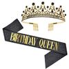 Corona de cumpleaños más vendida transfronteriza, conjunto de cumpleaños para niña, corona de diamantes de imitación para niña, cinta ritual