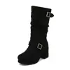 Fivela de Cinto Nova Fornecimento para Comércio Exterior Botas de Tamanho Grande 40-48 Botas de Salto Médio Grosso Botas de Cano Médio Botas Chelsea Botas de Motocicleta