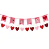 Guirnalda de San Valentín para Bodas de Amazon Pancarta del Día de San Valentín Chino Banderines de Cadena Te Quiero 10 Piezas Pancarta de Fieltro con Forma de Corazón Rojo