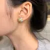 Pendientes de Cristal de Fuegos Artificiales de Color Té de Gama Alta para Mujer, Únicos y Elegantes, Pendientes de Moda para el Trabajo