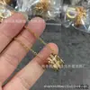 Colar de Mola Baojia Feminino Mini Totalmente Cravejado de Diamantes Cintura Pequena Pingente de Cerâmica Preto e Branco Brilhante Corrente para Suéter de Casal Corrente da Clavícula