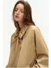 Gabardina Corta JOMI STUDIO con Elegantes Correas de Lazo, Chaqueta Caqui para Mujer
