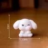 Paisagem em miniatura, cachorrinho branco criativo e fofo, decoração DIY para casa de bonecas, acessório de pacote surpresa, enfeite para carro ou mesa
