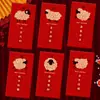 2027 Año del Cordero Sobre Rojo Hojuelas Doradas Escarchado Creativo Dibujos Animados 3D Zodiaco Cien Yuan Mil Yuanes Sobre de Dinero de la Suerte Bolsa de Sobre Rojo de Año Nuevo