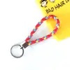 Llavero creativo llavero de cuerda de cuero cordón para llaves colgante de joyería cordón tejido fábrica de cuerda de cuero venta al por mayor