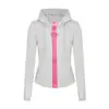 Diseño estilo americano, colorido, sudadera con capucha y cremallera extragrande para mujer, colección otoño 2026, corte ajustado, favorecedor, cárdigan casual