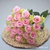 18 Cabeças de Flores Artificiais de Rosa, Buquês para Salão de Casamento, Artigos de Decoração para Casa, Flores de Seda para Exportação Transfronteiriça