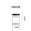 Botella Transparente Redonda Sellada para Miel Frasco de Vidrio Espeso Frasco para Almacenar Salsa Picante Botella Casera para Pepinillos Botella Vacía