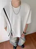 Camiseta estilo americano de manga corta diseñada para el verano, moderna tanto para hombres como para mujeres, top de manga corta con cremallera, corte holgado, colores contrastantes, cuello redondo