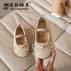 Zapatos Mary Jane Pequeños de Cuero para Niños 2025 Primavera y Otoño Nuevo Estilo Coreano Zapatos de Princesa con Lazo para Niña Suela Suave Zapatos de Baile