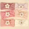 Diadema de Nailon para Niños Europeos y Americanos Flor Hecha a Mano Diadema de Nailon Jacquard de Ala Ancha Ropa para la Cabeza de Tela Suave de Alta Elasticidad para Bebé