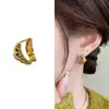Moda Coreana Latão Galvanizado a Ouro Real Personalidade Nicho Retro Estilo Ins Chifre Bolsa Brincos Elegantes Versáteis Brincos