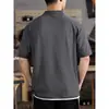 Camiseta Polo Patchwork Pesada de Verão com Gola Manga Curta Camisa Polo Masculina Solta Tamanho Grande Pessoas Gordas Extra Grande Masculina Manga Curta