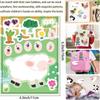 8 hojas/paquete pegatinas de animales de granja Haz una cara juguete para niños pegatinas de rompecabezas transfronterizas DIY pegatinas impermeables