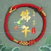 Pulsera Roja Tradicional para Mujer con Borlas para el Festival del Bote del Dragón, Pulsera de Cuerda de Cinco Colores, Pulsera Hecha a Mano de Estilo Étnico al por Mayor