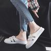 2021 Novo Estilo Baotou Meio Chinelos Femininos All-match Verão Raso Raso Branco Sapatos Sem Salto Sapatos Slip-on