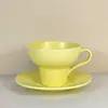 Fabricantes de origen taza personalizada de gres vintage taza para latte par de tazas para pareja taza de café estilo ns taza de café de cerámica platillo para taza de café