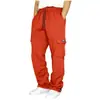 Calça casual esportiva transfronteiriça tornozelo amarrado design personalizado multi-bolsos renda Verde Militar macacão solto masculino