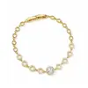 Pulsera Redonda de Aleación de Cobre con Diamantes Completos de Lujo Ligero, Joyería Versátil de Gama Alta, Cadena Circular, Joyería de Venta Caliente Transfronteriza al por Mayor