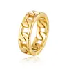 Anillo de Acero de Titanio Amazon Wish Fashion, Anillo de Cadena Cubana Hip-Hop Moderno para Hombre, Anillo Cubano