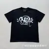Camiseta Suelta Informal con Estampado de Letras de Comercio Exterior Synaworld Estilo Hip-Hop Americano Camiseta con Estampado Cuello Redondo Manga Corta Camiseta para Hombre Pareja Estilo Europeo