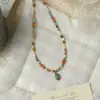 "Ilha Coral do Pôr do Sol" Colar em Camadas Estilo Nômade Corrente de Clavícula de Alto Padrão Design de Nicho Novo Modelo 2026