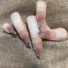 Parches para Uñas, Uñas Postizas para Manicura, Uñas Pre-Hechas Terminadas Larga Forma de Almendra Decoradas con Perlas, Venta al por Mayor Directamente del Fabricante
