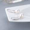 Estilo coreano S925 Jóias de Prata Esterlina Simples Clássico Micro Pedra Brincos Gancho de Orelha DIY Acessórios Pérolas Beads Mulheres Brincos