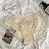 Beleza encantadora~Novas calcinhas de renda francesa para mulheres, puras e sexy, com design vazado, respiráveis e forro 100% algodão, tanga feminina
