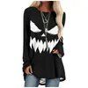 Moda Venda Quente Impressão Digital 3D Gola Redonda Manga Longa Europeu Americano Solto Casual POD Personalizado Top Camiseta