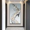 Corredor pintura decorativa luz de entrada de luxo corredor corredor mural de parede moderno minimalista novo estilo chinês nove peixes imagem fantasia pintura pendurada